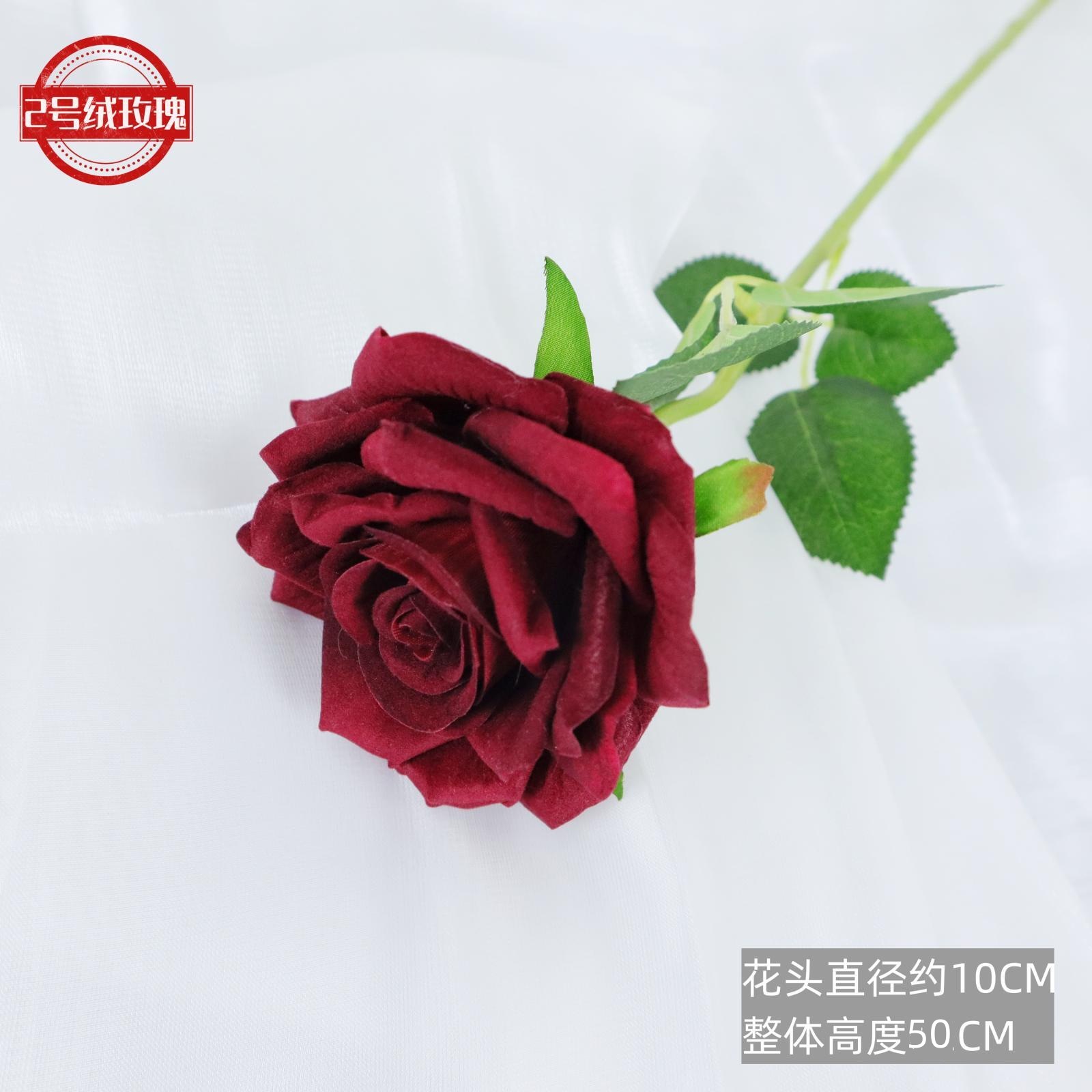 Rosa artificial sensación franela Rosa flor artificial ramo de la boda flor artificial Flor de seda hogar de gama alta al por mayor