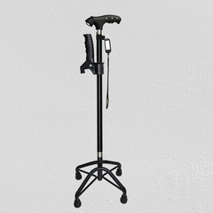 大四腳拐杖老人帶燈拐棍多功能手杖四角伸縮調節老年人鋁合金代發