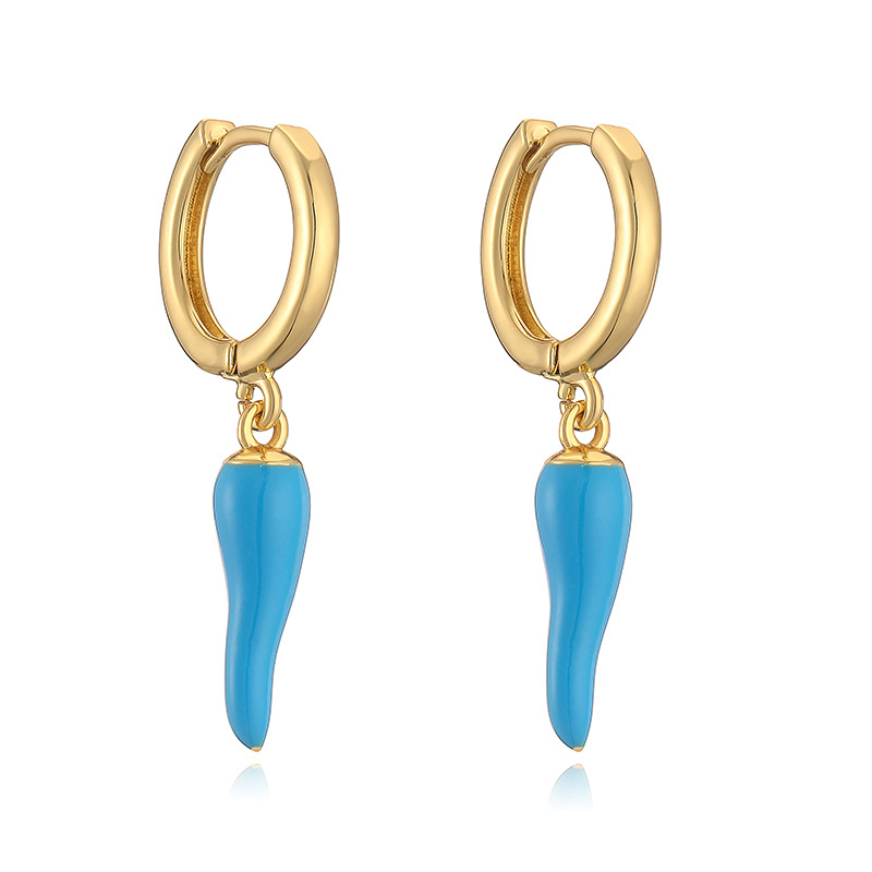 1 Pair Quantity 1 Pair Korean Style Geometric Irregular Enamel Copper Drop Earrings
