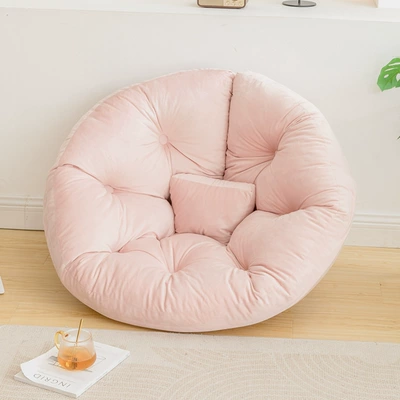 Electric car rear backrest Velvet Crystal Velvet - solid-color-lazy-backrest-dutch-velvet-sakura-pink-15080cm