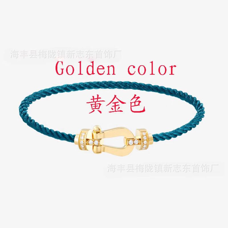 中号马蹄扣费雷德红绳手链情侣款男女本命年转运精工钢丝DIY手绳|undefined