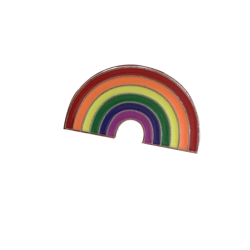 Heart Bridge Sheep Rainbow Flag Alloy Brooch Lapel Pin Accessory_voghion.com