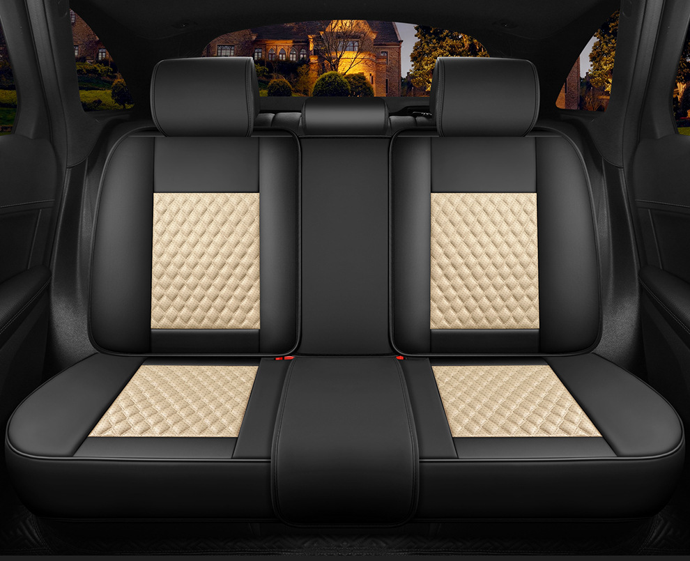 Five-Seat Car Seat Cushions, Fully Enclosed, Suitable for All Seasons, Full Leather Car Seat Covers, Wear-Resistant and Dirt-Resistant Leather Car Seat Cushions