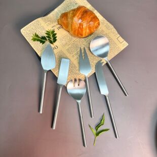 Factory Direct Sales Stainless Steel Cheese Knife Set Three-Piece Set Titanium-Plated Solid Handle Cheese Spatula Cheese Spreader