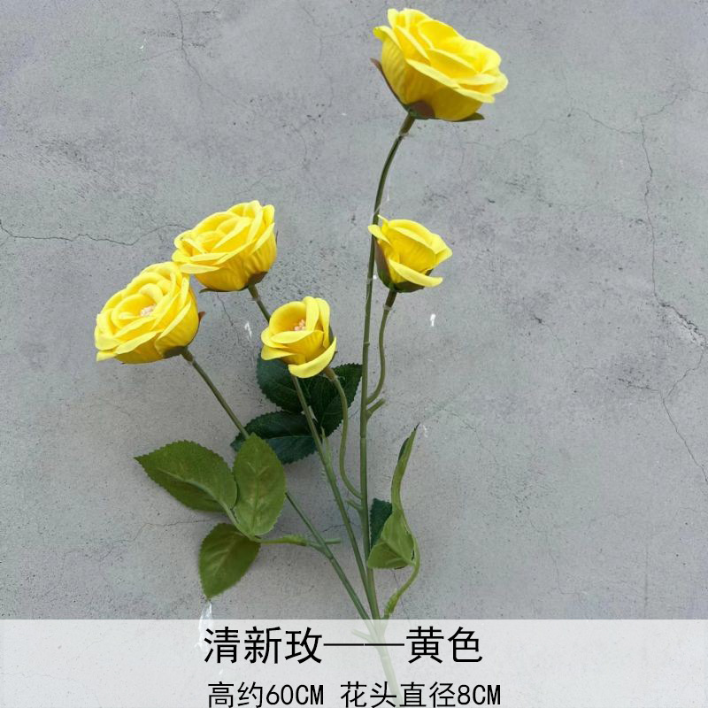 Artificial Rosa sola franela Rosa flor artificial boda decoración del hotel decoración del hogar arreglo de flores flor artificial Rose