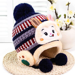 Baby hat autumn and winter for men and women 0-1-2-3 years old plus velvet baby winter 6-12 months ear protection children's woolen hat