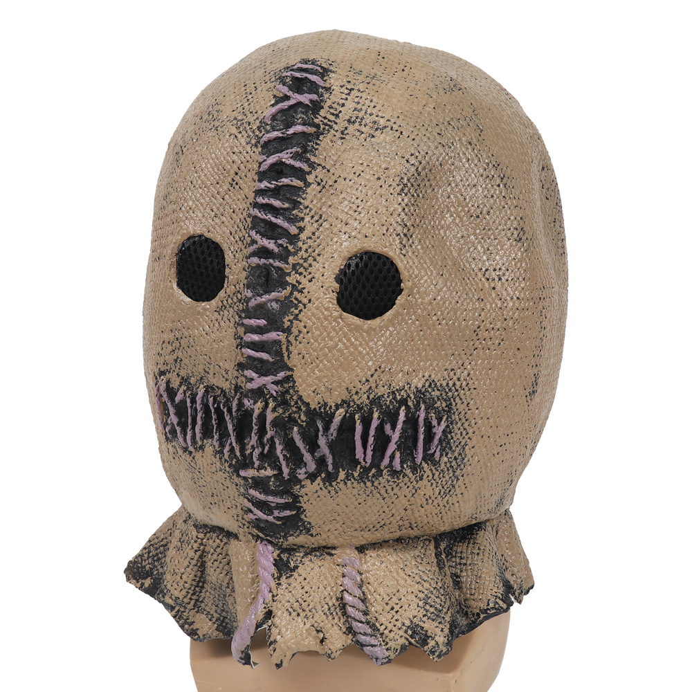 Hallowmas latex scarecrow mask head cover children mask Halloween horror dance bag mask_voghion.com