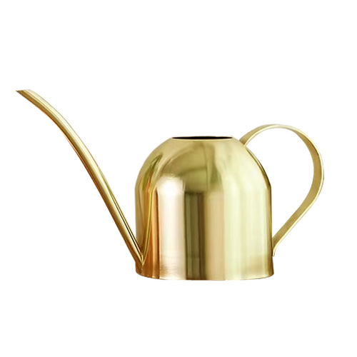 Stainless steel long mouth flower watering kettle metal green plant watering kettle golden watering kettle small watering kettle gardening 500ML
