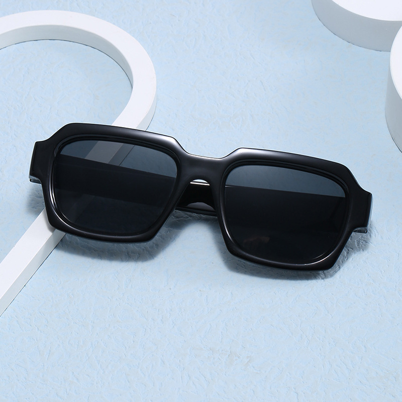 Fashion Internet Red Sunglasses Personalized Straight Leg Stitching Contrast Color Sunglasses Women's Colorful Marine Glasses Cross-border Wholesale