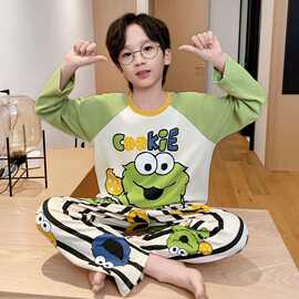 男童睡衣2025新款儿童春秋季长袖小男孩子卡通中大童青少年家居服