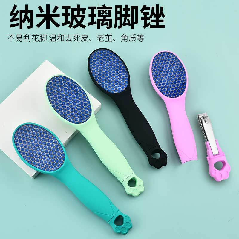 Factory wholesale dead skin glass file foot scrubber foot pad sanding stone new glass nano foot grinding magic tool