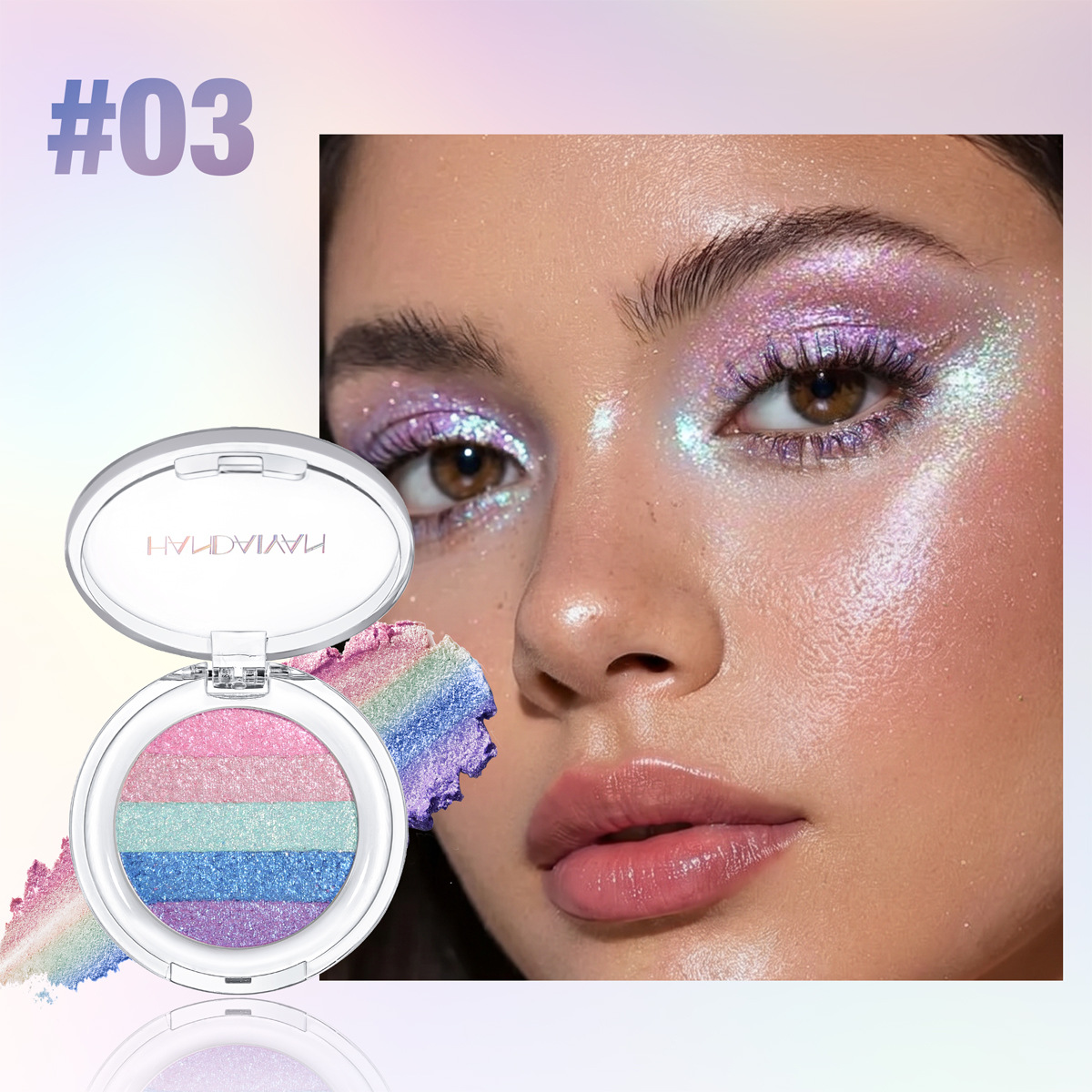 Transfronterizo de sombra de ojos de dragón de color de cinco colores de resaltos de perla brillante HANDAIYAN sombra de ojos de maquillaje de sombra de ojos de brillo al por mayor