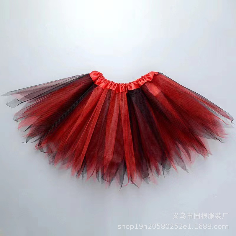 Children's pointed mesh three-layer dance skirt