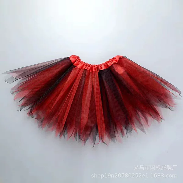 Children's pointed mesh three-layer dance skirt
