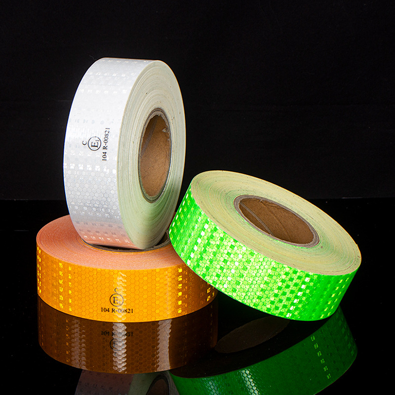 现货交通安全警示反光膜货车反光晶格PVC汽车反光贴PET反光条批发