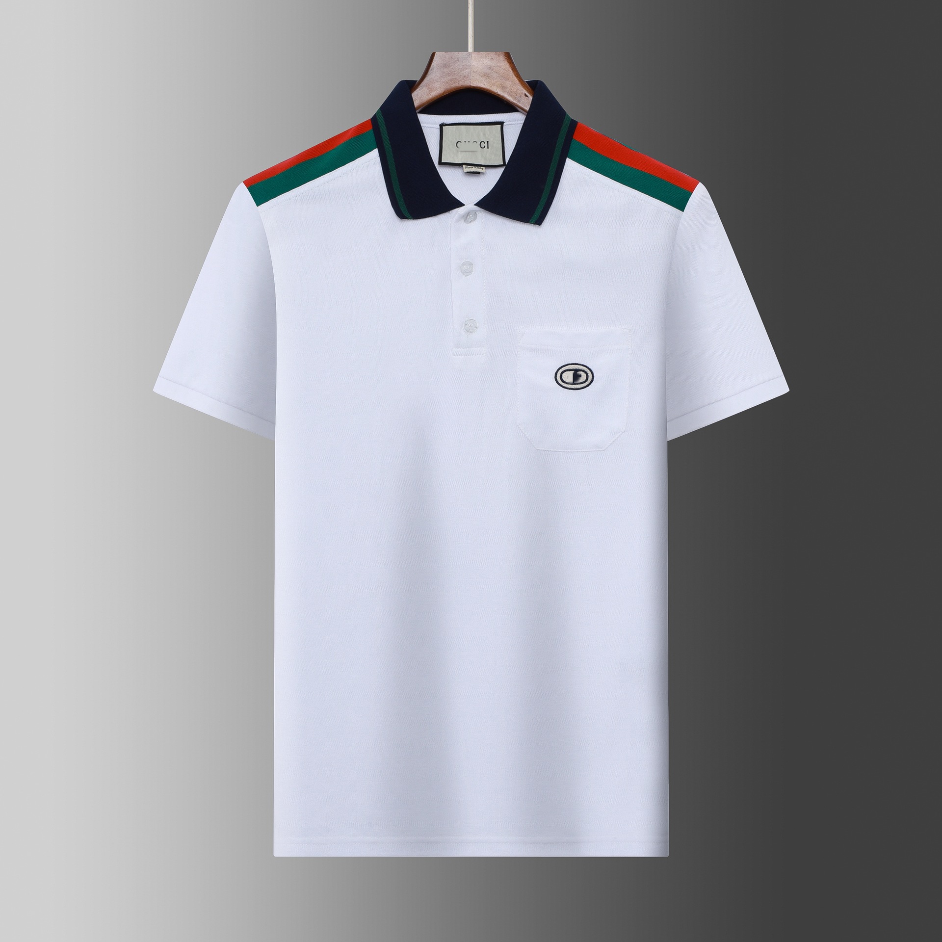 Edición correcta G2025 nueva estación europea de verano hombre con solapa algodón perla moda bordada camisa polo de manga corta