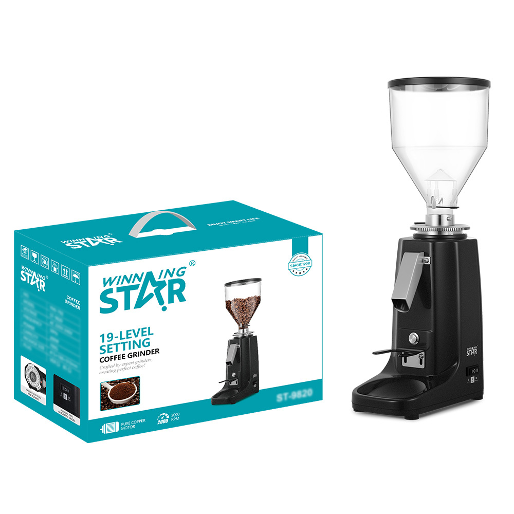 WinningStar Home eléctrico de 19 velocidades para ajustar el grosor de los granos de café molienda en seco molienda molinillo molinillo molinillo