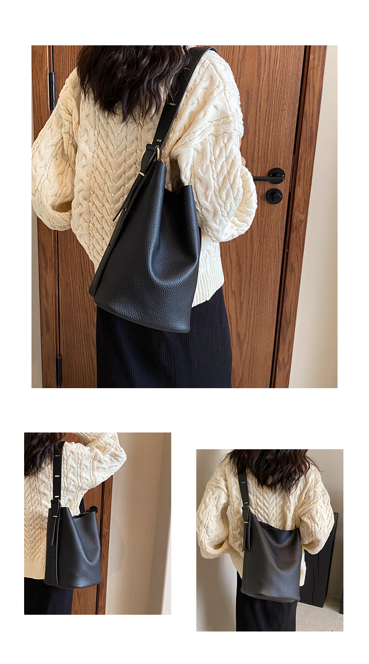 Nieuwe Retro Niche Design Tas voor Vrouwen Licht Luxe Hoge Esthetische Waarde Enkele Schouder Crossbody Tas Grote Capaciteit Brede Schouderband Emmer Tas_voghion.com