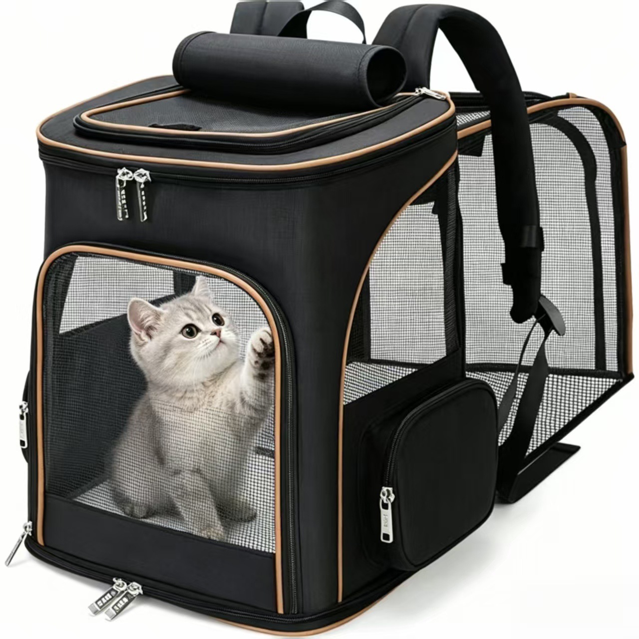 Cat Carrier Bag for Outdoor Use, Portable, Lightweight, Expandable Pet Travel Bag, Small Dog and Cat Travel Backpack