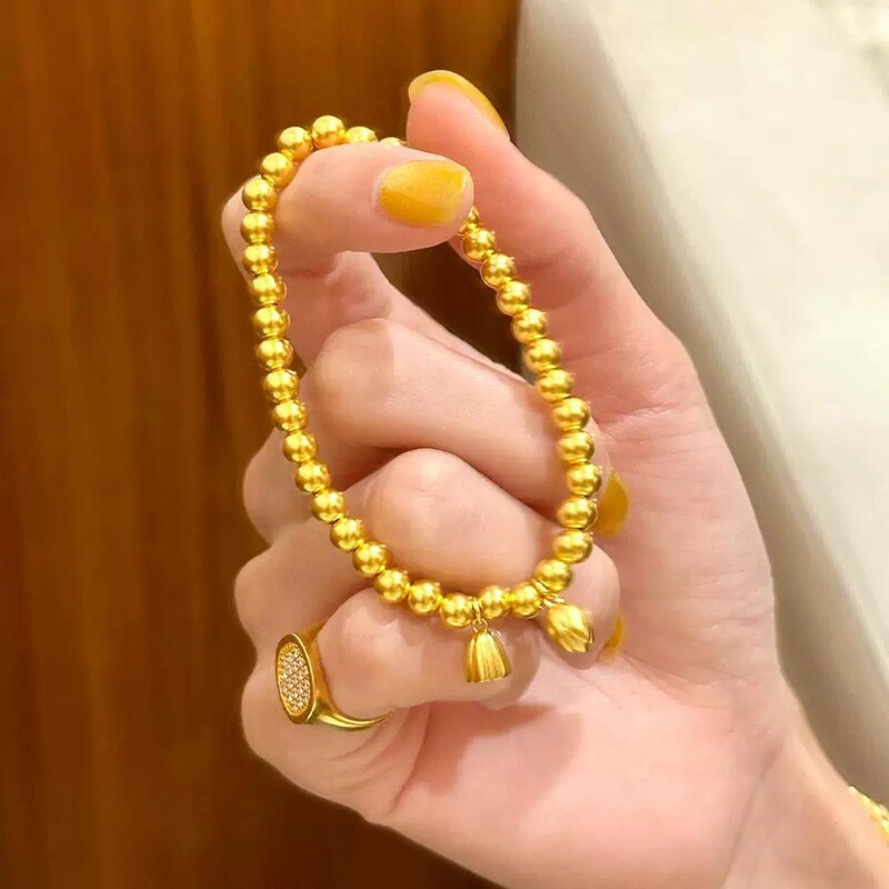 Authentic New Style Two Generations of Ancient Heritage Bracelet for Women, Vietnamese Sand Gold Imitation Gold Self-Discipline Autumn and Winter Beaded Wedding
