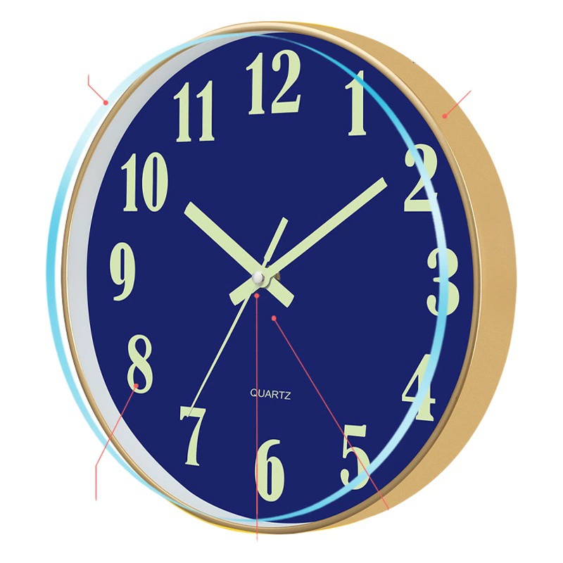 12 дюймов 30 см светящиеся пластиковые бесшумные настенные часы креативная спальня гостиная простые светящиеся кварцевые часы оптом