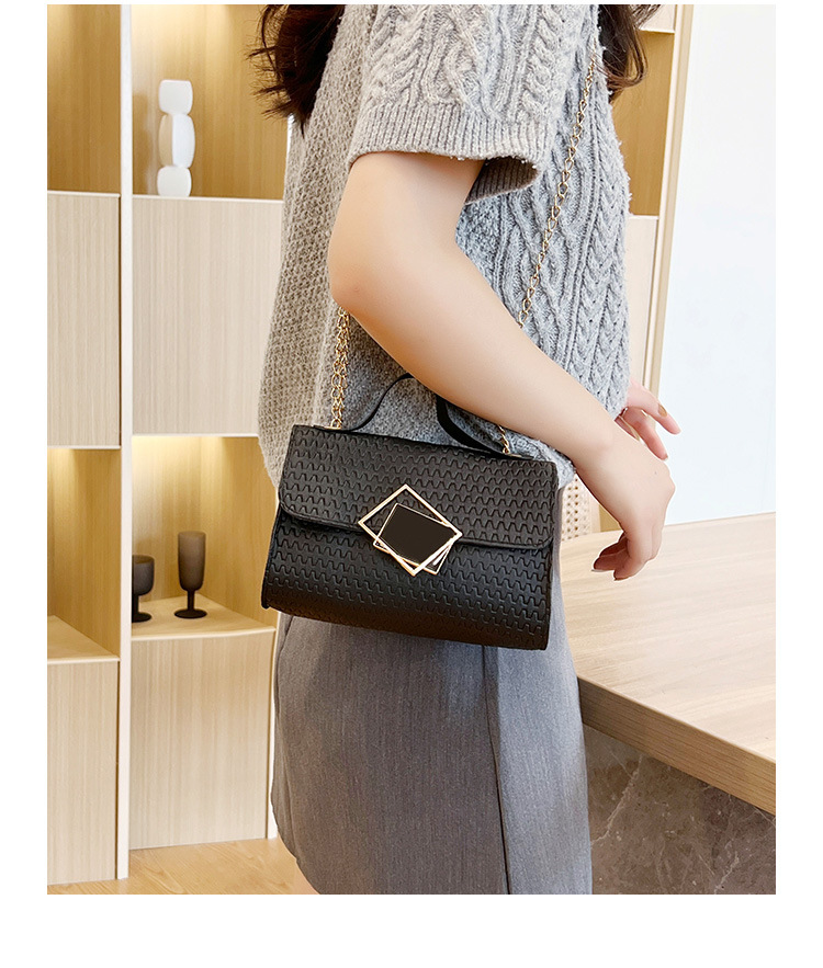 Single Shoulder Strap Strap Type Women's Small Pu Leather Lingge Fashion Square Magnetic Buckle Crossbody Bag