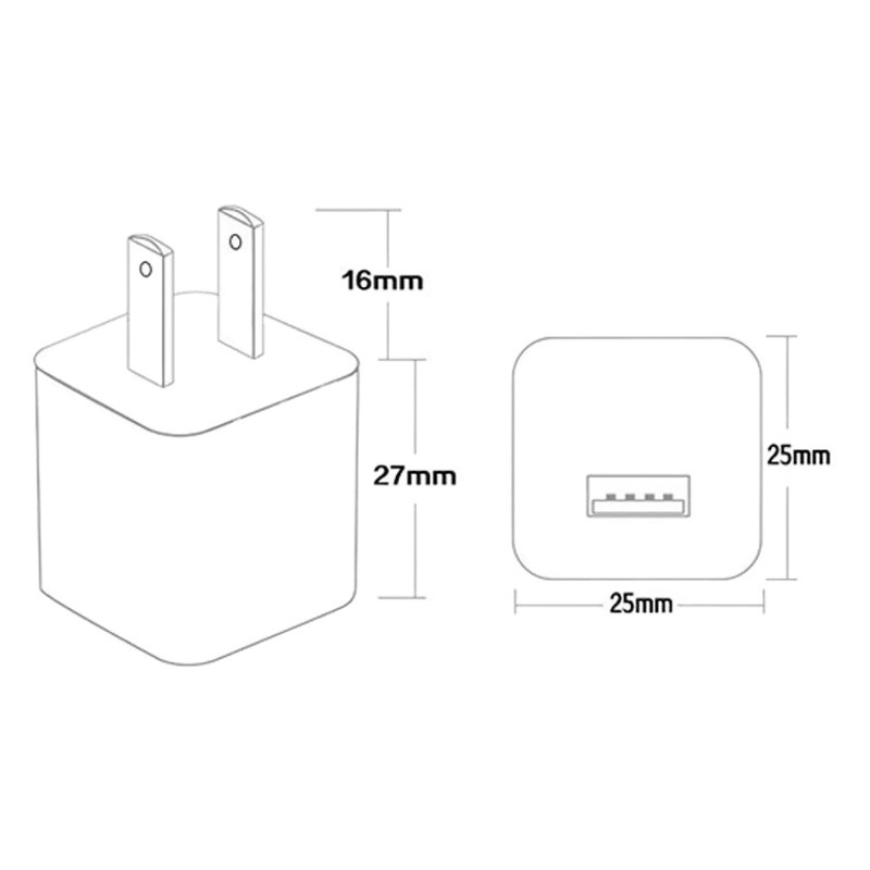 Cargador USB único 5V1A, cabezal de carga para teléfono móvil, enchufe de carga para pequeños aparatos, adaptador de corriente estándar estadounidense de baja potencia