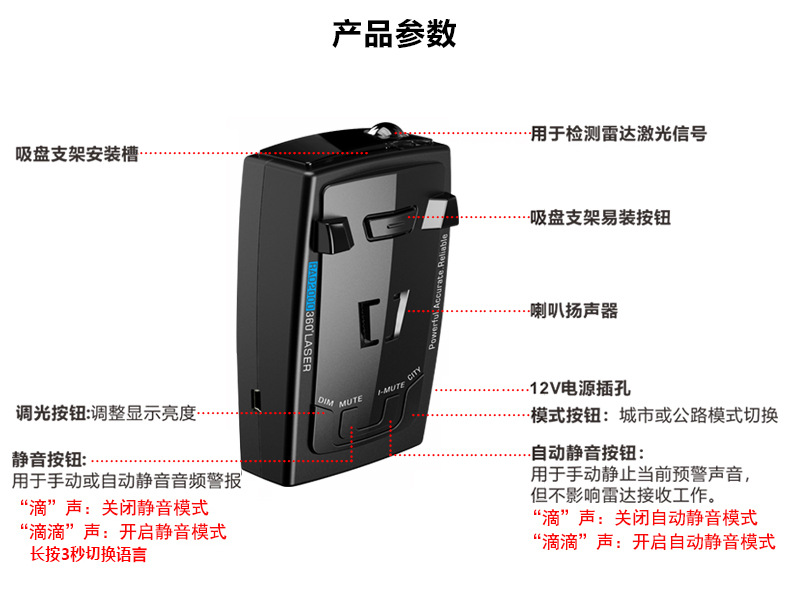 New RAD2000 foreign trade electronic dog car flow speed measuring radar vehicle laser radar speedometer