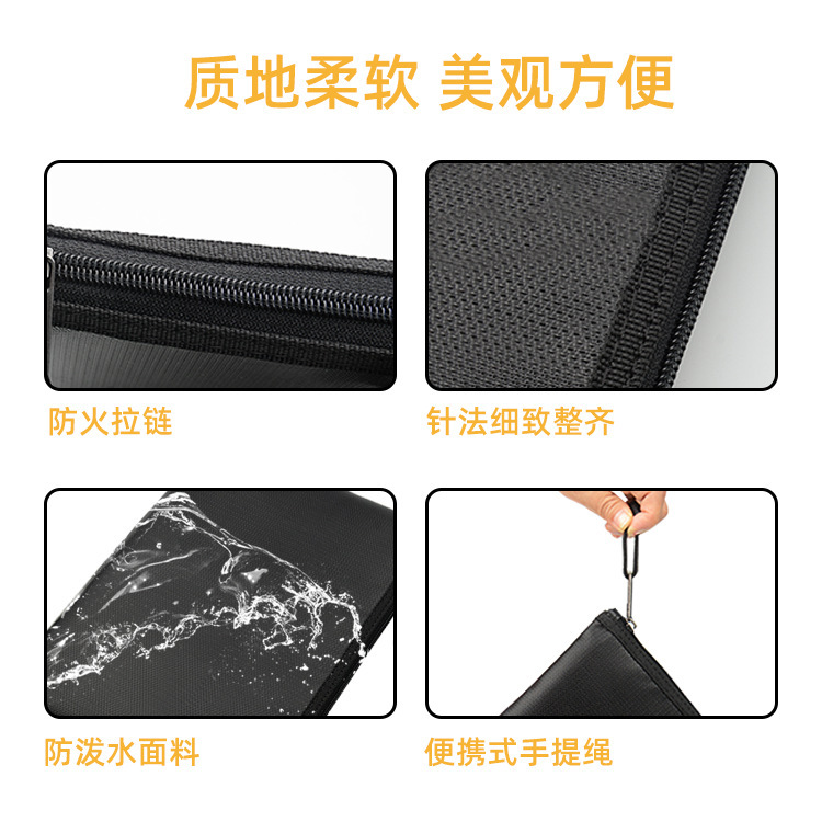 Bolsa de archivos a prueba de incendios transfronterizos, bolsa de tarjetas de gran capacidad, bolsa de documentos de facturas, bolsa de archivos a prueba de incendios, almacenamiento multifuncional a prueba de agua