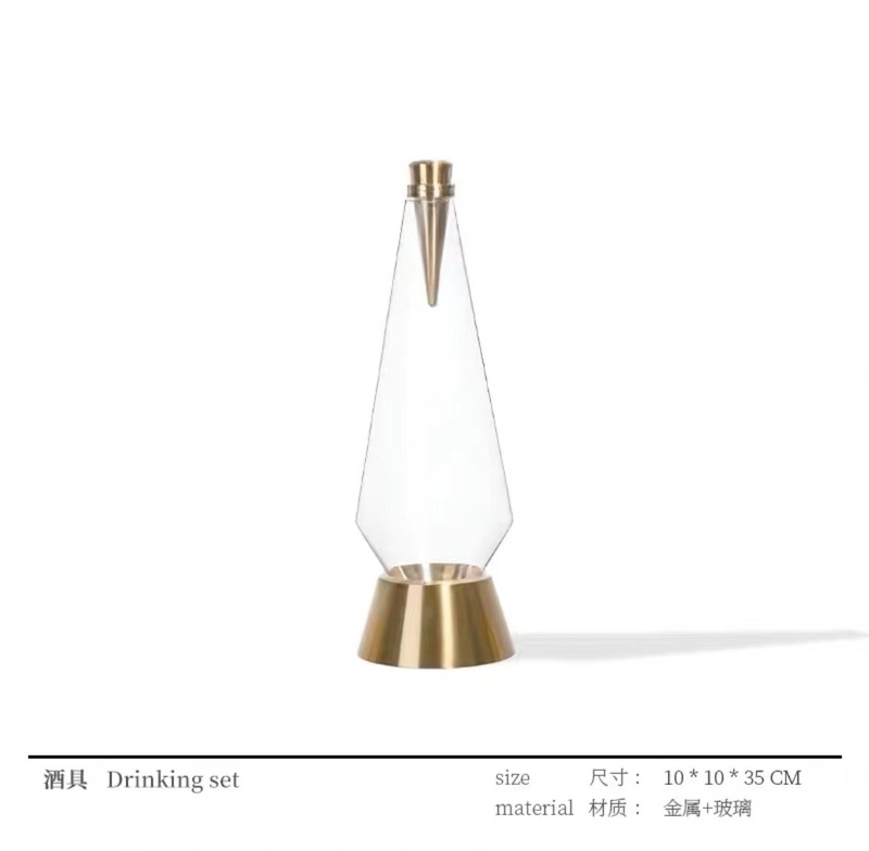 现代简约创意水晶玻璃酒具酒杯水壶套装桌面茶几餐桌酒店样板间|undefined