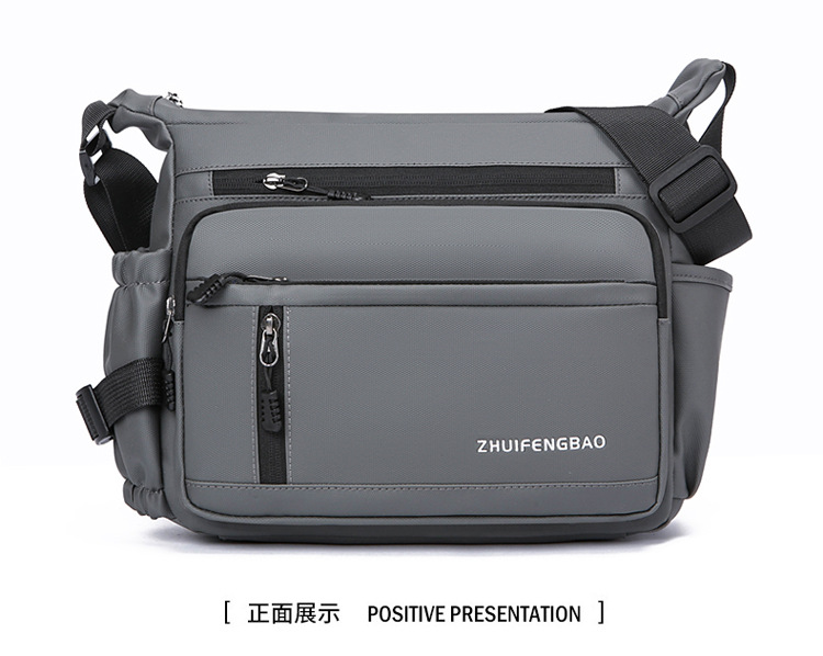Cross-border men's single-shoulder bag, multi-layer large-capacity crossbody bag, fashionable and lightweight motorcycle bag, travel water-resistant small backpack undefined