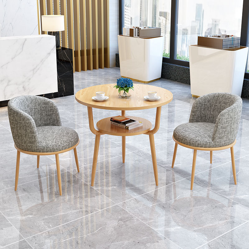 Fábrica directa de lujo ligero de recepción mesa y silla combinación de mesa de comedor de pequeño tipo de casa ocio leche tienda de té Negociación de café