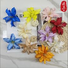 仿真百合花头簪花发箍头饰发饰服饰鞋饰材料配件仿真花头花朵