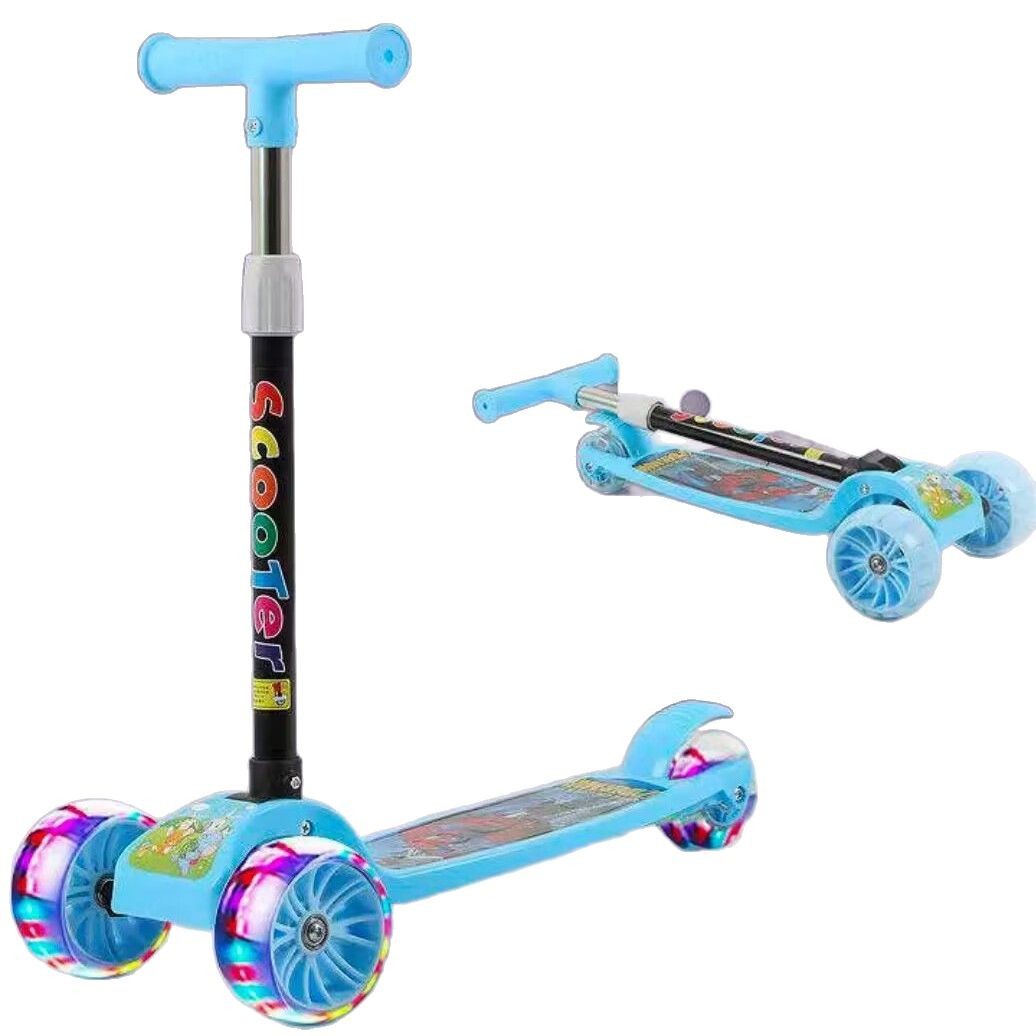 Scooter trasero de dos ruedas PU flash rueda plegable de cuatro velocidades para niños de 2 a 10 años