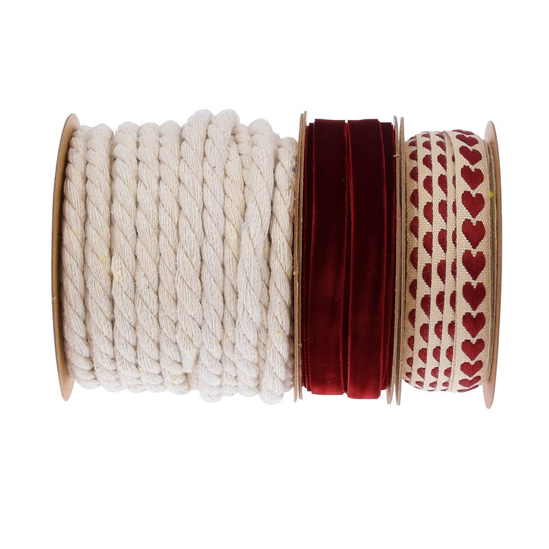 Nuevo conjunto de cinta de boda de San Valentín transfronterizo jacquard cinta de algodón de regalo creativo cinta de cuerda de embalaje