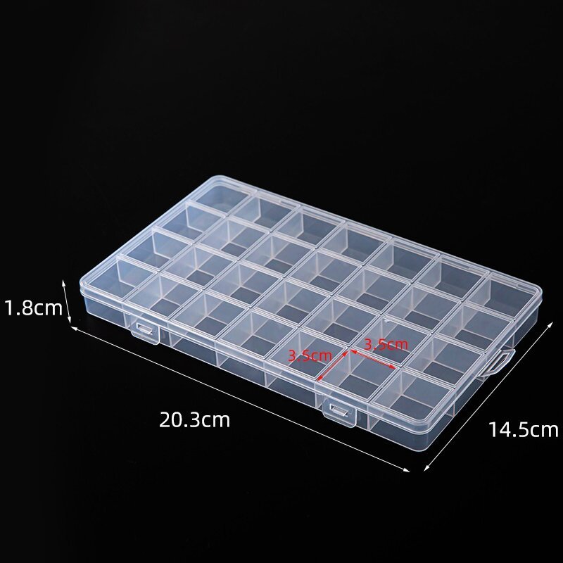工場直販透明 pp プラスチック 28 グリッド収納ボックスゴムバンド抗ビーズジュエリーイヤリングボックスハードウェア部品整理|undefined