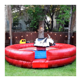 Outdoor games inflatable machinery bull inflatable Denim competitive bull riding machine with inflatable mattress for sale
