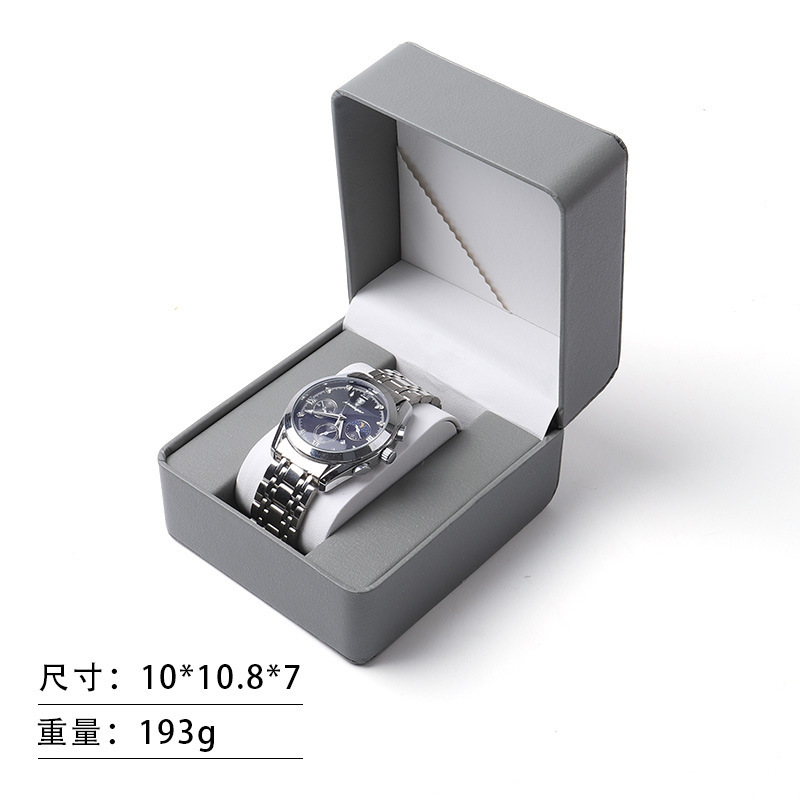Fuente de fábrica pu caja de reloj flip reloj caja de embalaje pu cuero joyería caja de almacenamiento caja de reloj al por mayor
