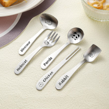 304不锈钢可爱水果叉短柄砂光叉卡通蛋糕叉ins家用儿童小叉子餐具