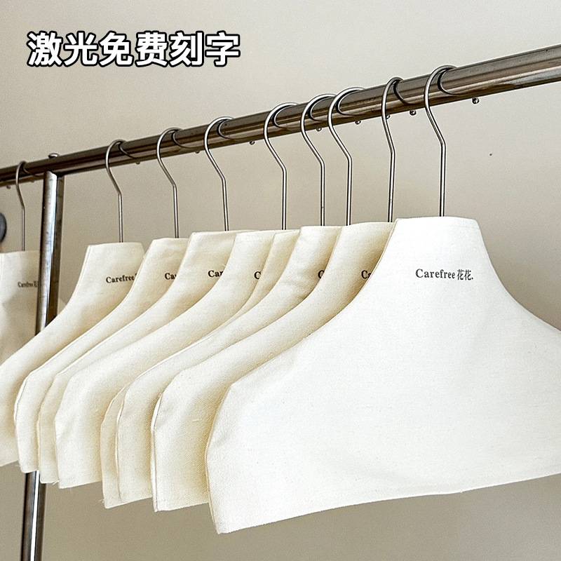 服装店防滑套棉麻木衣架布套毛衣羊绒衫无痕布罩防尘罩可定 制LOG