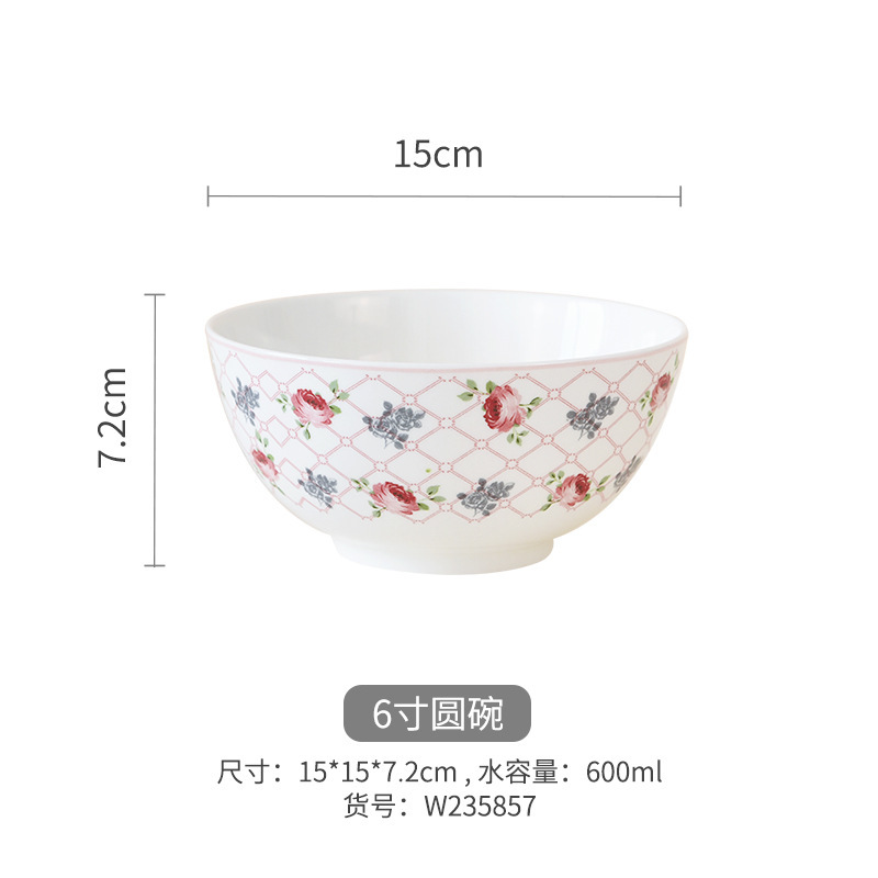 Juego de vajilla de porcelana de hueso de alto valor floral romántico, plato, cuchara, boda, nuevo hogar, vajilla de cerámica, tazón de sopa para el hogar image 11