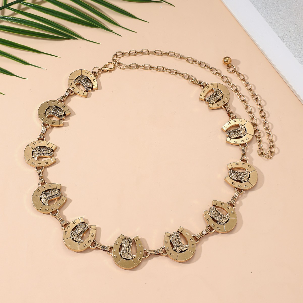 Tailleketting, lichaamsketting, grensoverschrijdende sieraden, Europese en Amerikaanse mode, U-vormig hoefijzer voor vrouwen, navelketting, metalen tailleketting_voghion.com