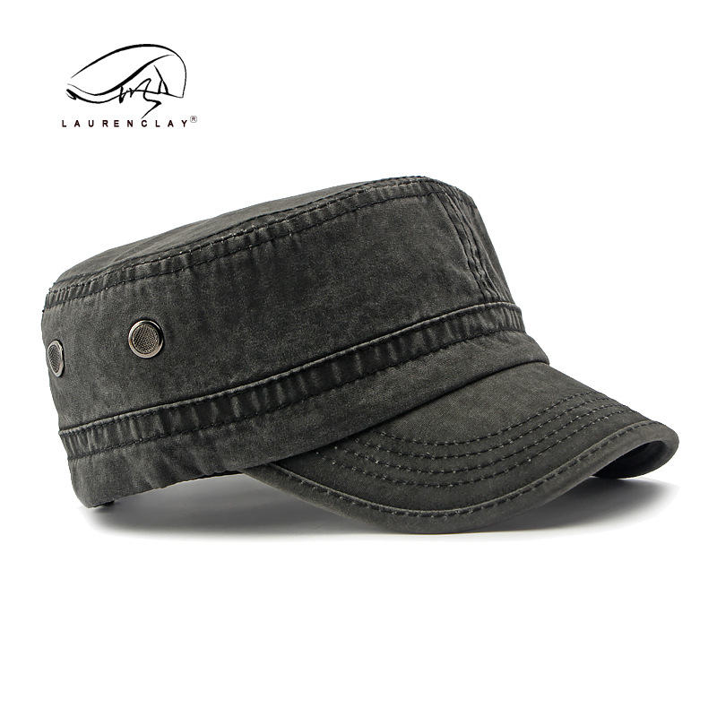 Sombrero para hombres de verano delgado transpirable lavado con agua gorra de algodón casualidad versátil retro sombrero superior plana personalidad sombrero militar mujer