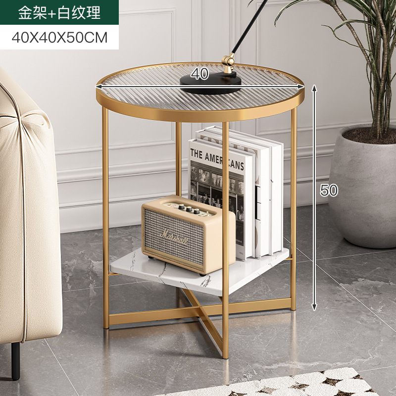 Mesa lateral de sofá, sala de estar para el hogar, mesa redonda pequeña, mesa lateral, mesa de centro, lujo ligero, sensación de alta gama, mesa de esquina simple, apartamento pequeño