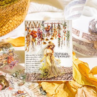Sugar poem romantic garden series PET tape retro flower landscaping hand account DIY decoration cycle stickers 6