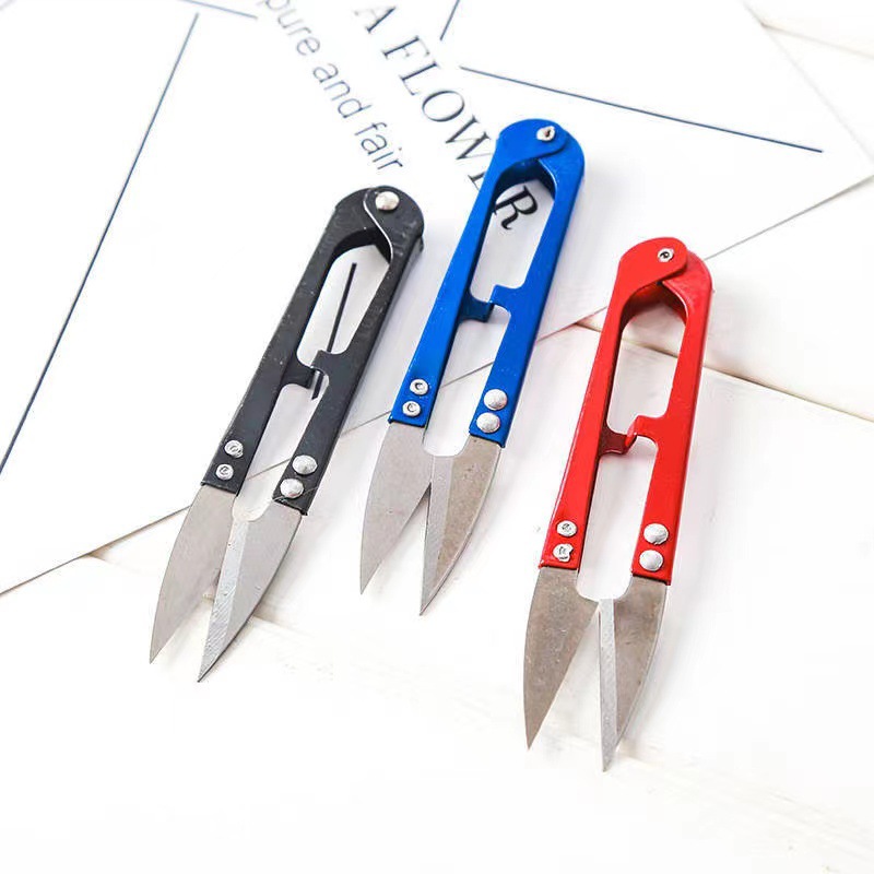 U-shaped iron wire craft scissors, home use cross-stitch thread trimmer, fishing line color scissors, tailor's spring scissors, street vendor wholesale