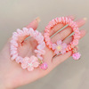 Pink cherry blossoms Small intestine Hairpin summer fresh Sweet Hair rope Ponytail Elastic girl Tousheng Hairdressing