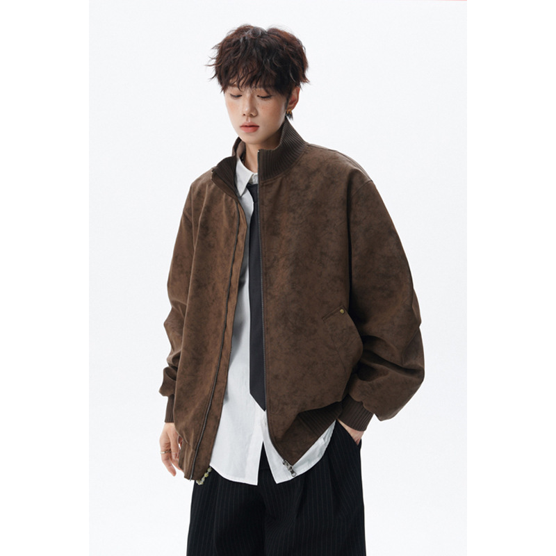 2026 Autumn New Hong Kong Style Shadowless Wall Large Size High-Quality Leather Jacket