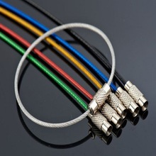 鋼絲鎖包膠彩色鋼絲繩不銹鋼鋼絲圈環鑰匙扣配件熱銷代發一件代銷