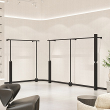 跨境服装店展示架上墙陈列挂衣架女装店落地衣架不锈钢黑色组合